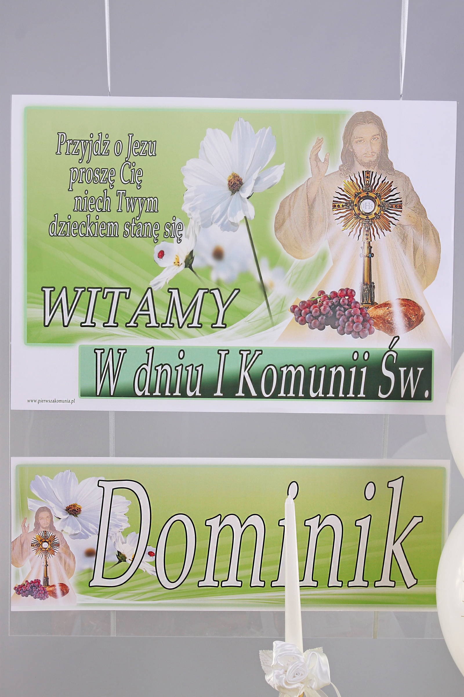 Personalizowany plakat komunijny z imieniem - Bławatek - obraz 0