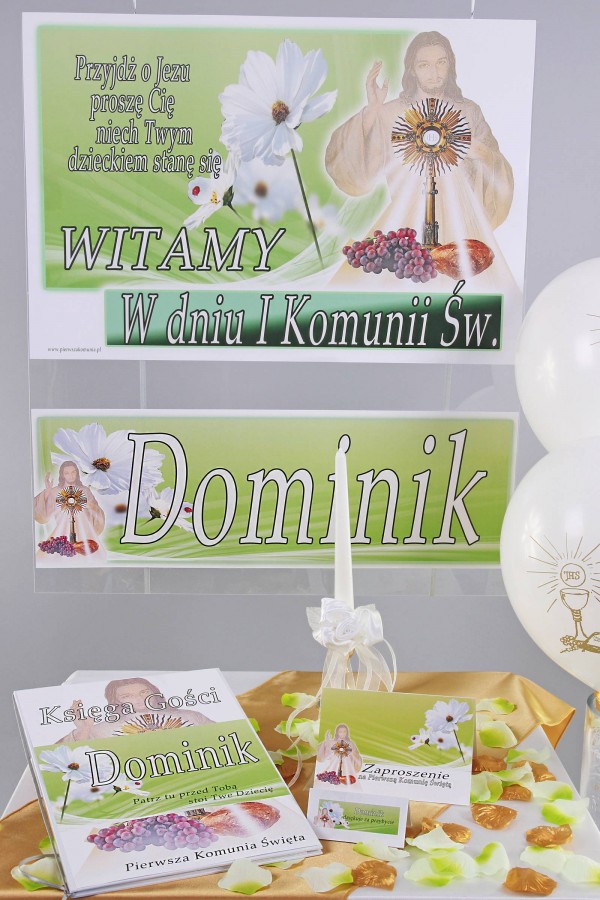 Personalizowany plakat komunijny z imieniem - Bławatek - obraz 1