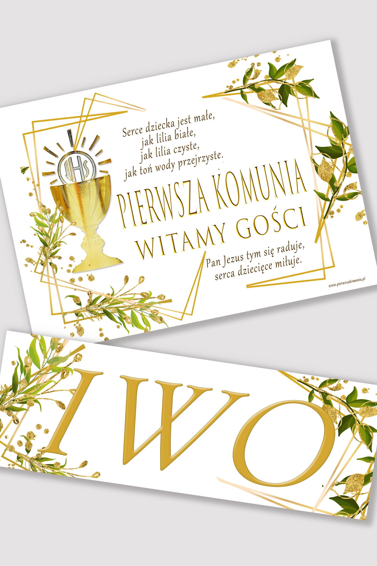 Personalizowany plakat komunijny z imieniem - Złocisty wdzięk - obraz 0