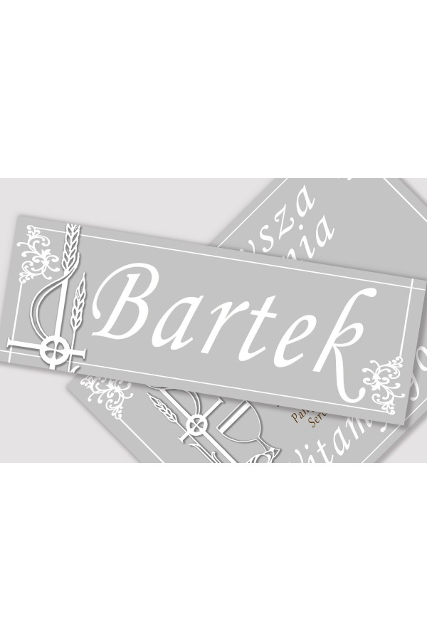Personalizowany plakat komunijny z imieniem - Biała elegancja - obraz 1