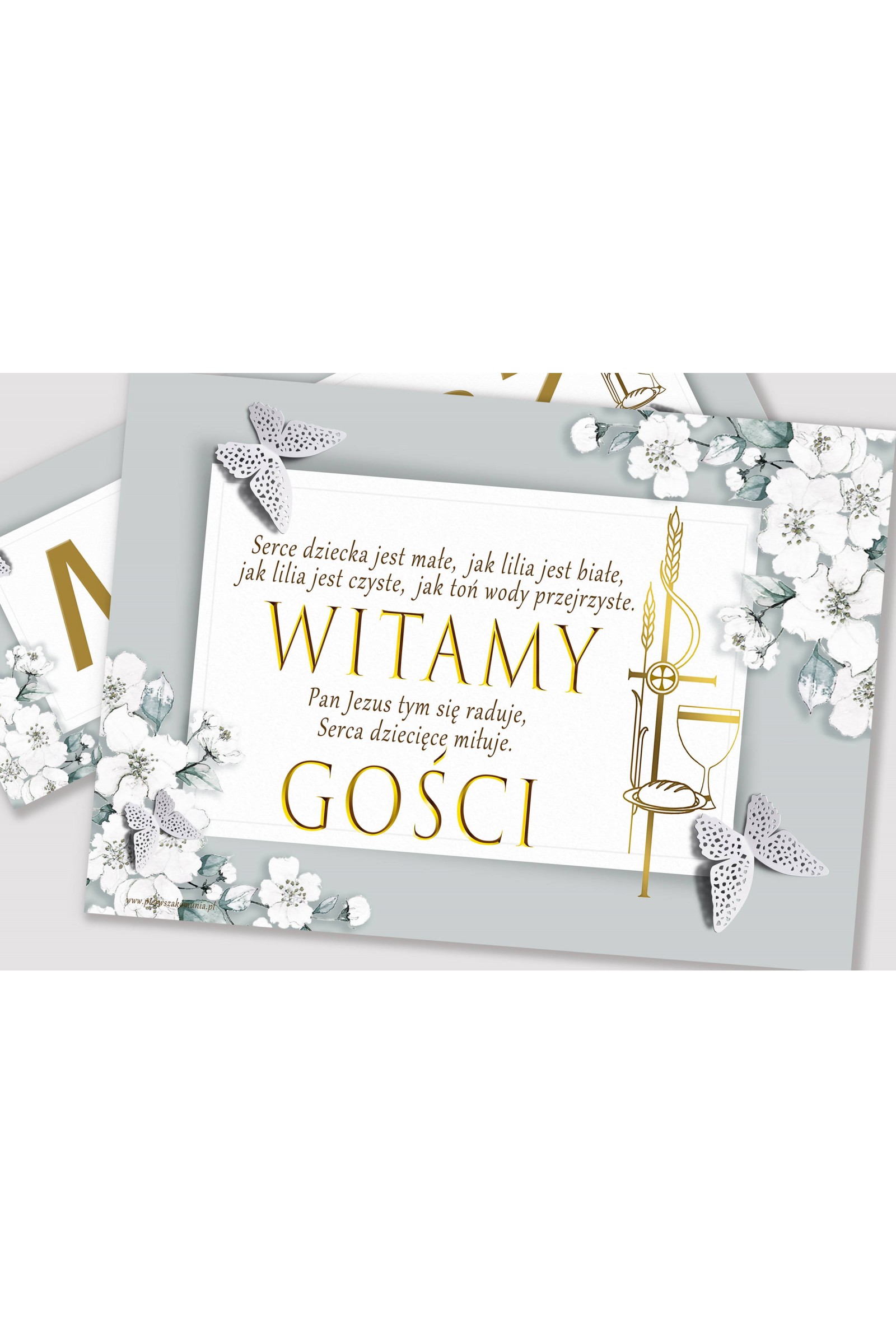 Personalizowany plakat komunijny z imieniem - Jaśminowy ogród - obraz 2