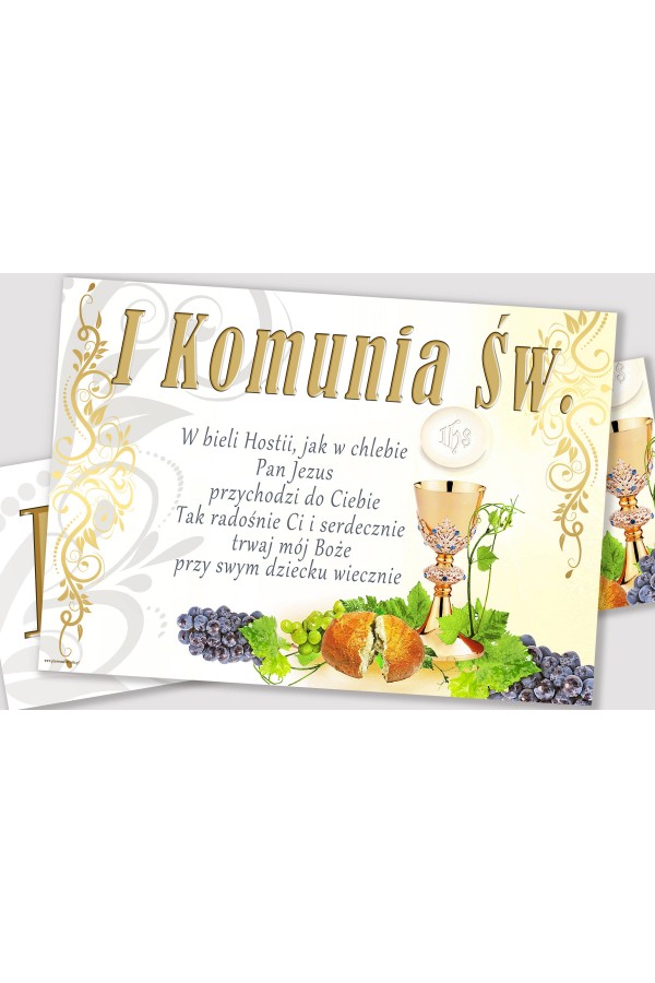 Personalizowany plakat komunijny z imieniem - Kielich - obraz 2