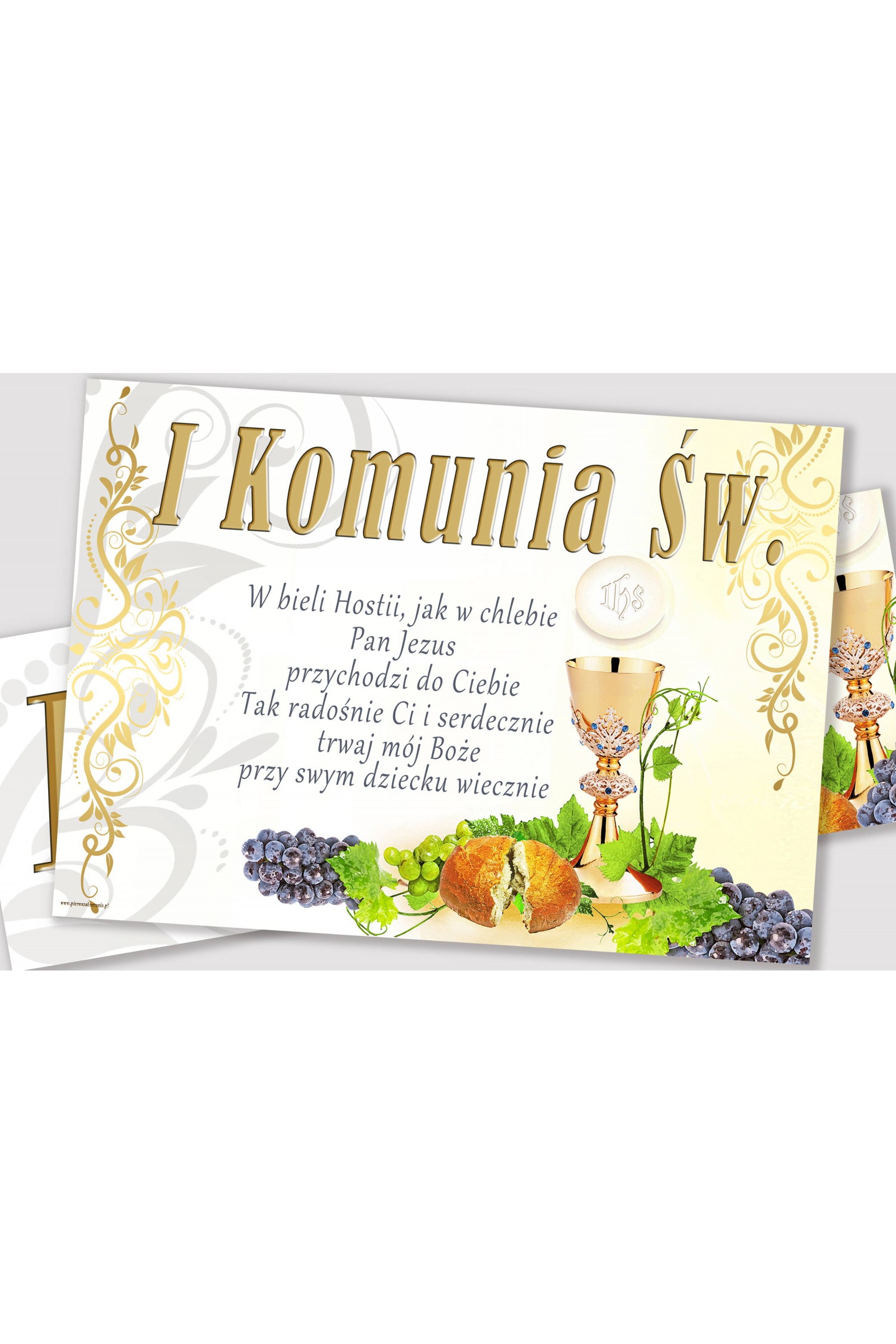 Personalizowany plakat komunijny z imieniem - Kielich - obraz 2