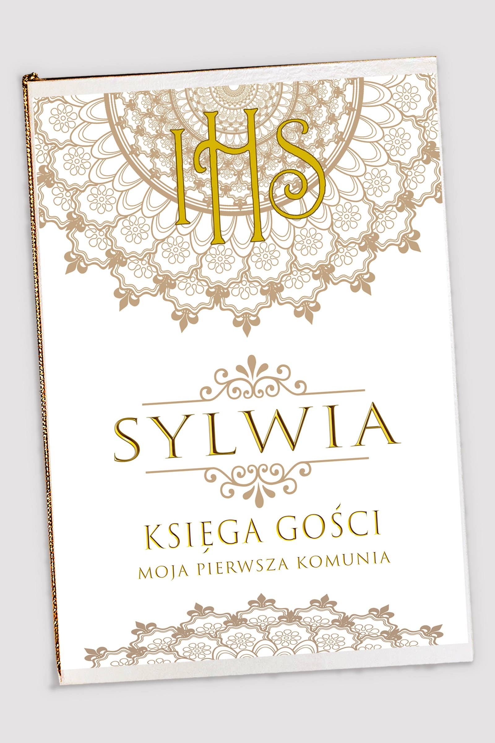 Personalizowana księga pamiątkowa komunijna - Rozeta - obraz 0