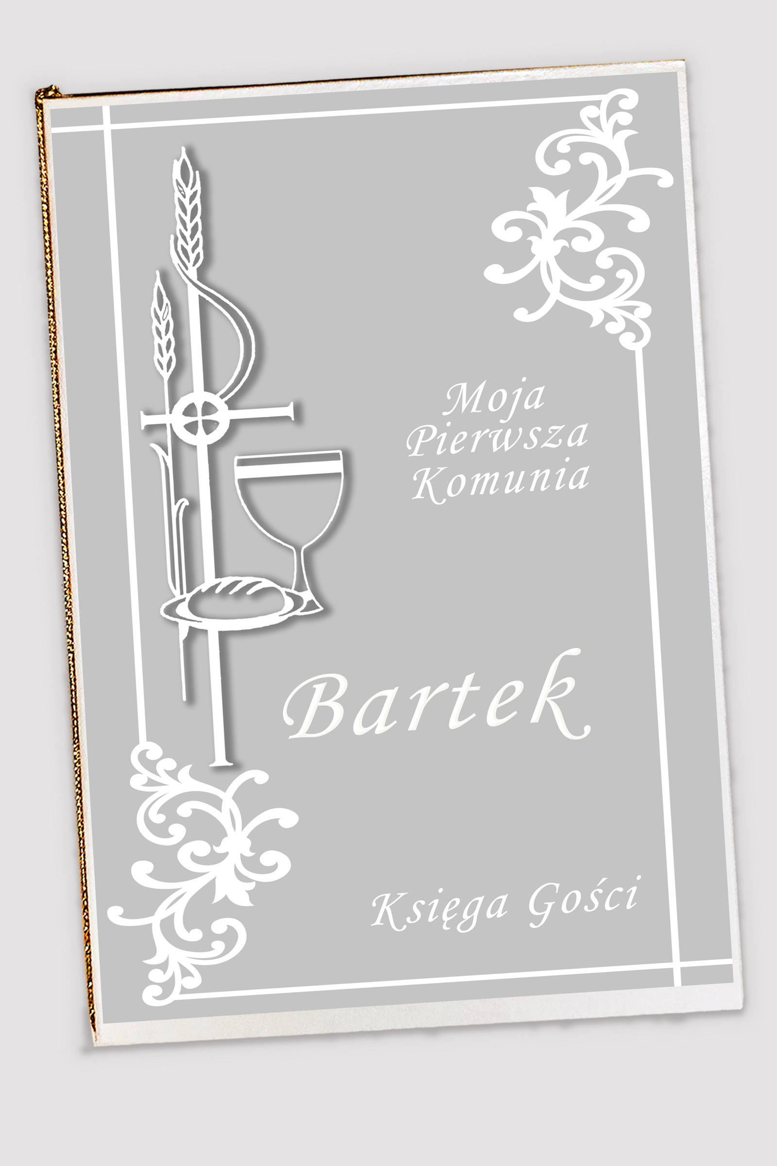 Personalizowana księga pamiątkowa komunijna - Biała elegancja - obraz 0