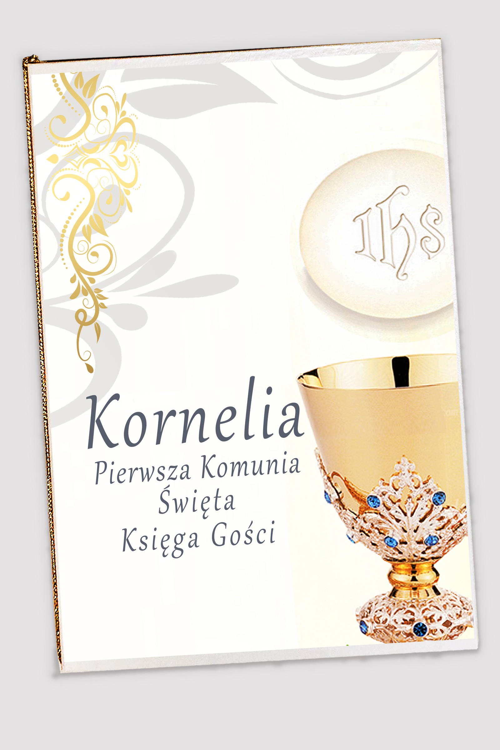 Personalizowana księga pamiątkowa komunijna - Kielich - obraz 0