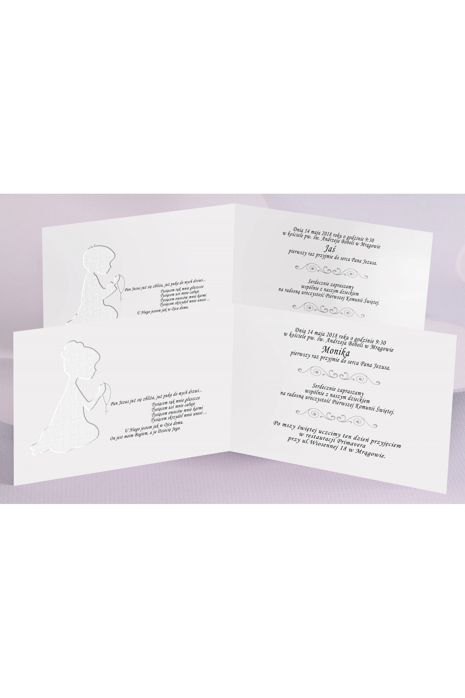 Personalizowane zaproszenia komunijne popularne - Dzieci (1,2) - obraz 2