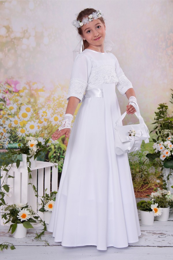 Sukienka komunijna taliowana 2/UK-ST - obraz 1