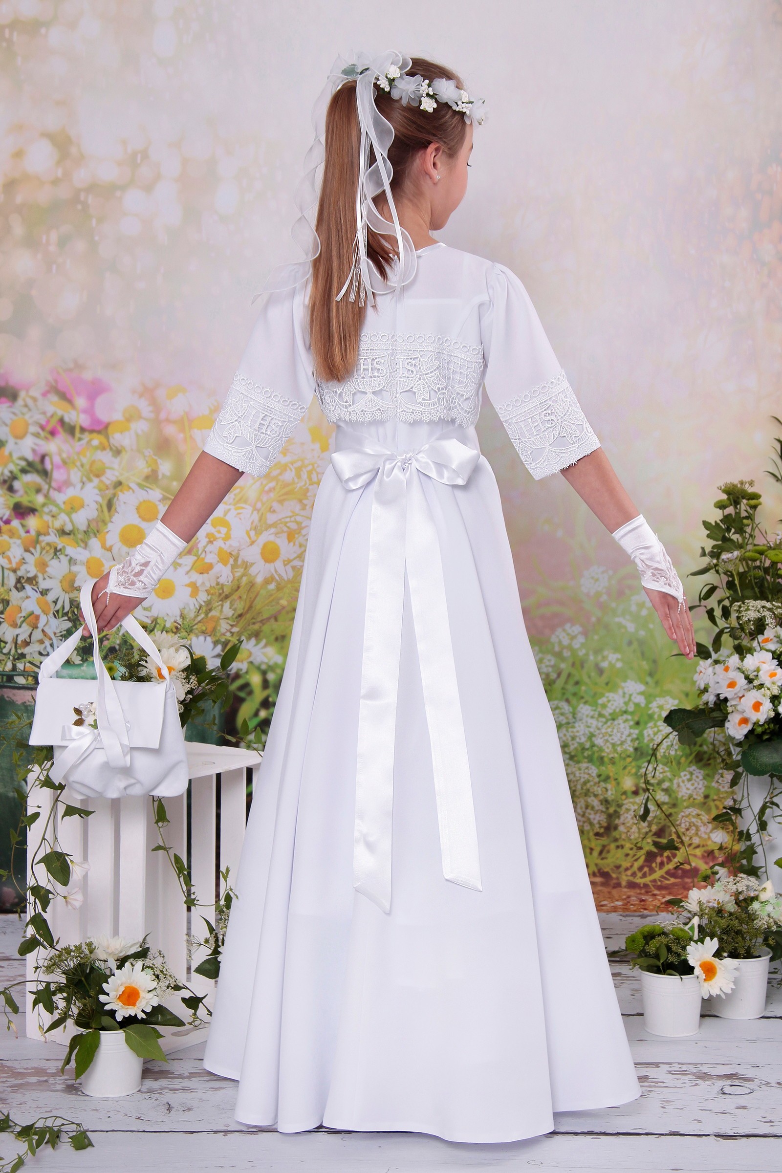 Sukienka komunijna taliowana 2/UK-ST - obraz 2