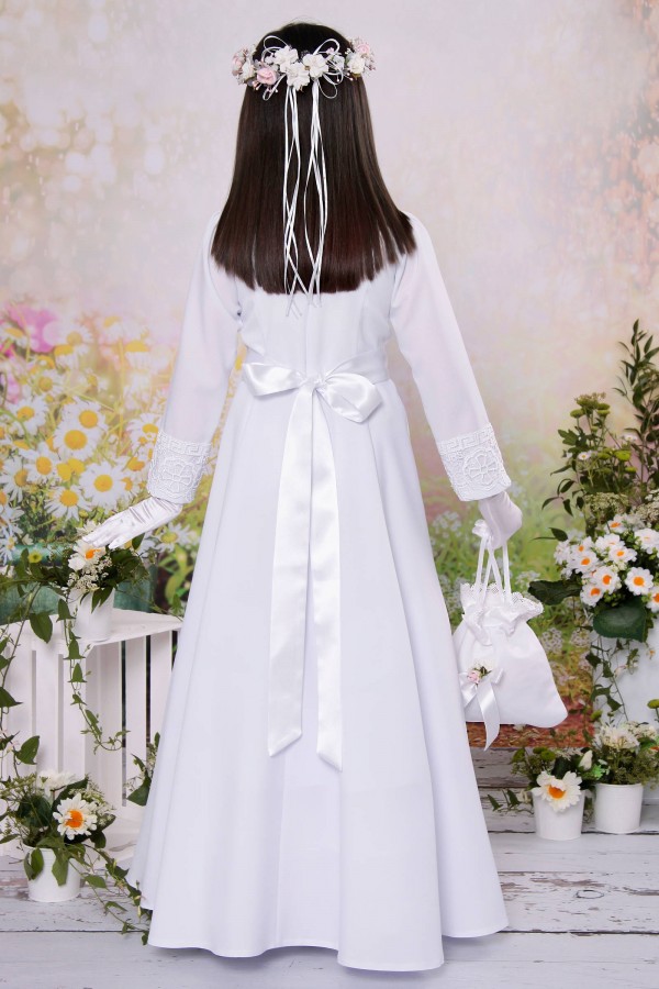 Sukienka komunijna taliowana 1/UK-ST - niestandardowy - obraz 5