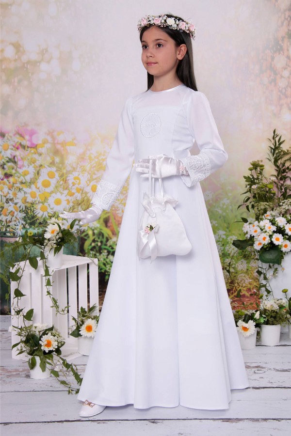 Sukienka komunijna taliowana 1/UK-ST - obraz 2
