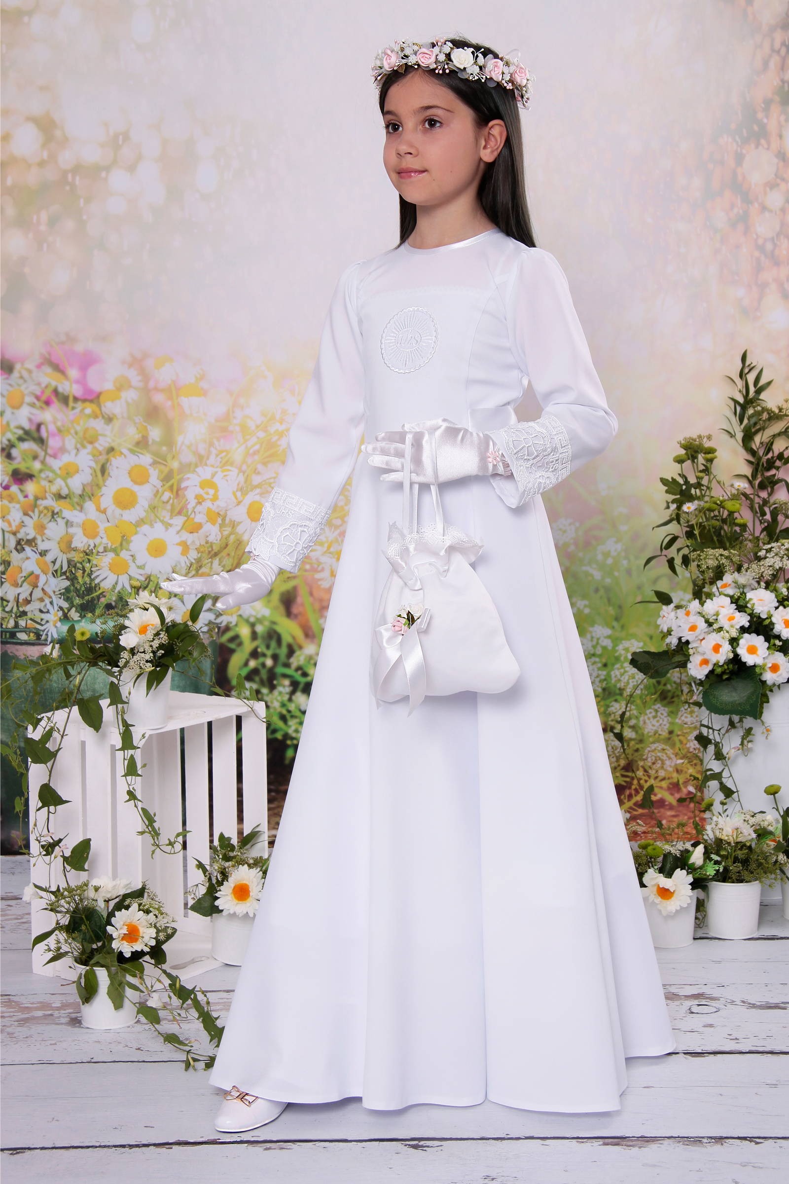 Sukienka komunijna taliowana 1/UK-ST - obraz 2