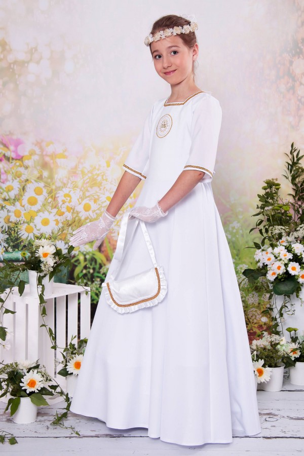 Sukienka komunijna taliowana 3/UK-ST - obraz 3