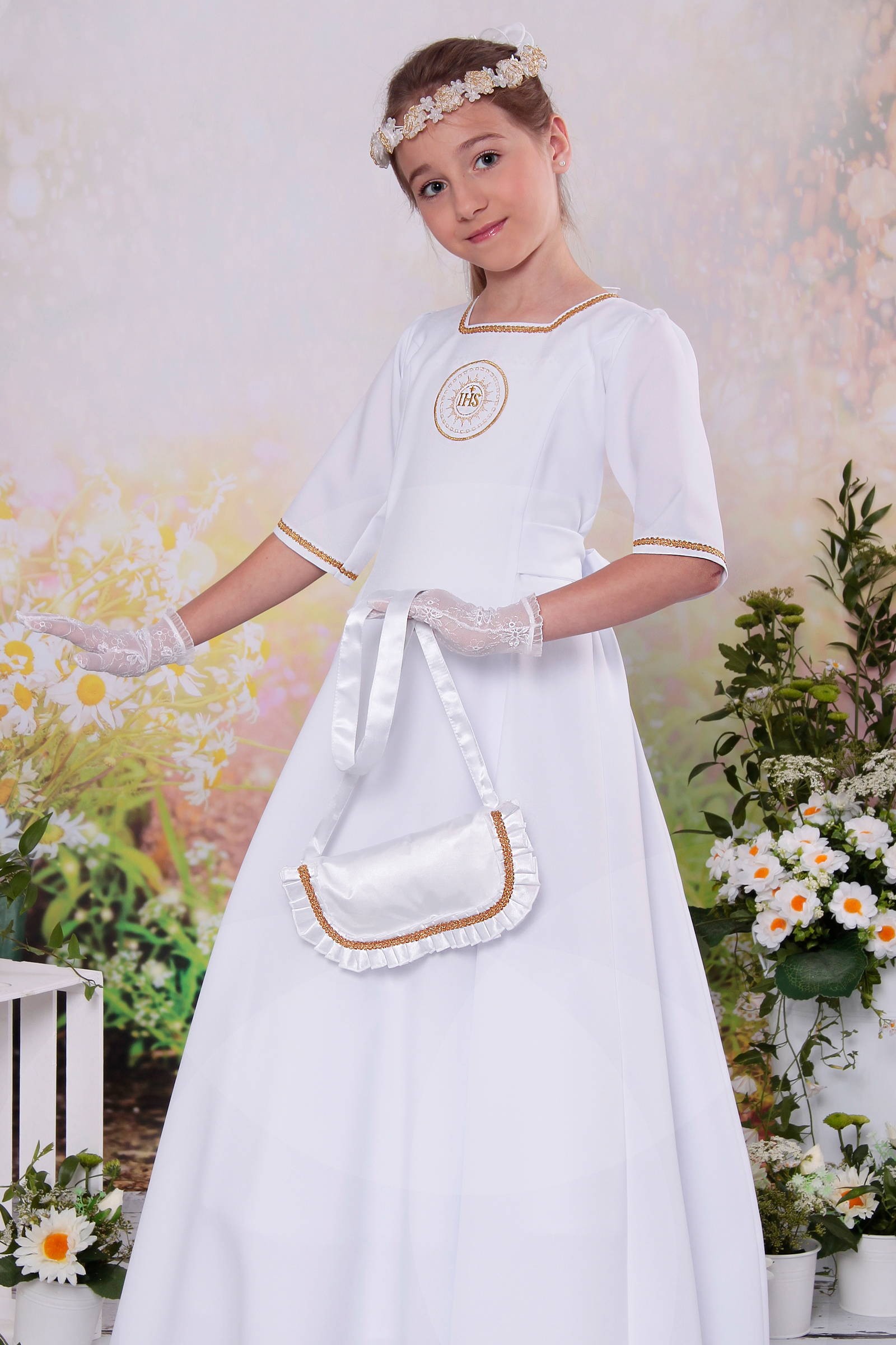 Sukienka komunijna taliowana 3/UK-ST - obraz 4