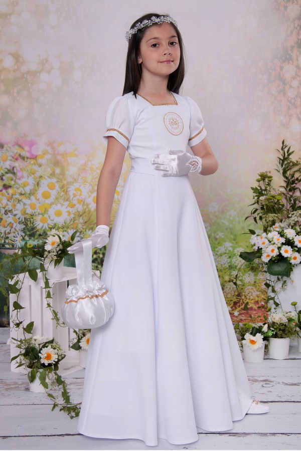 Sukienka komunijna taliowana 18/UK-ST - obraz 5