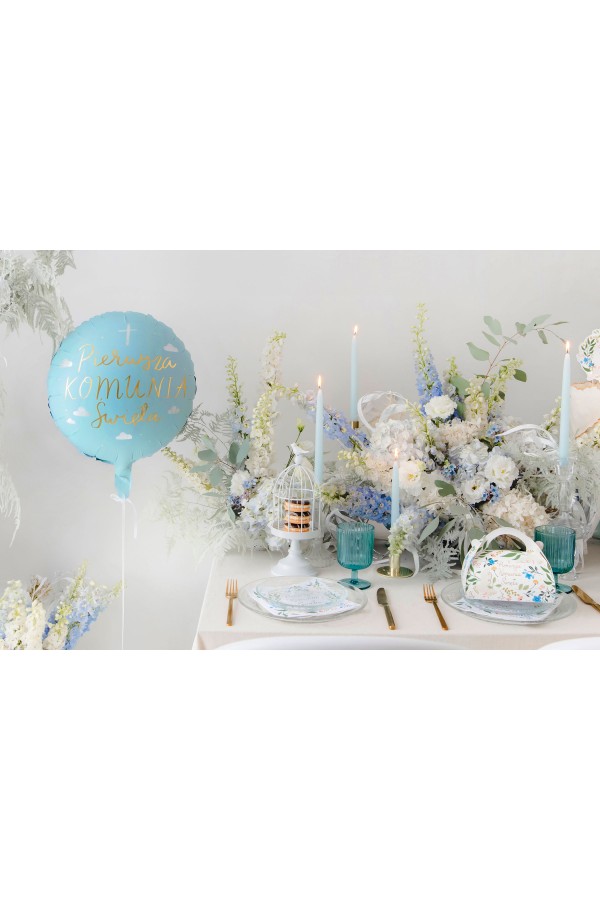 Balon komunijny błękitny złote literki - obraz 2