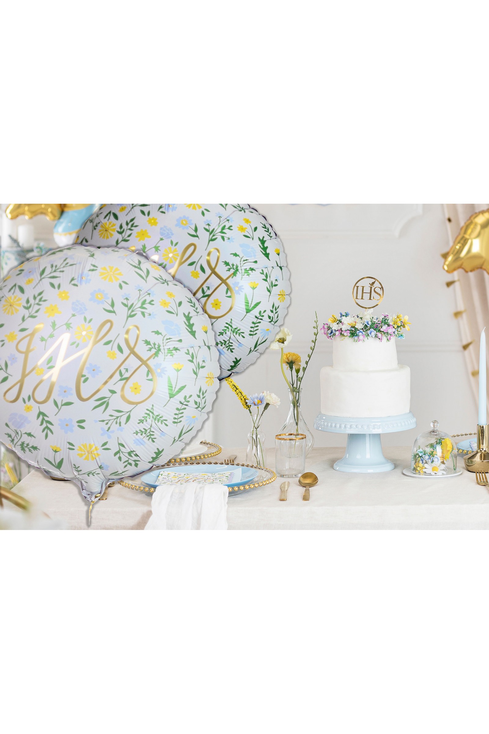 Balon komunijny łączka złote literki - obraz 4