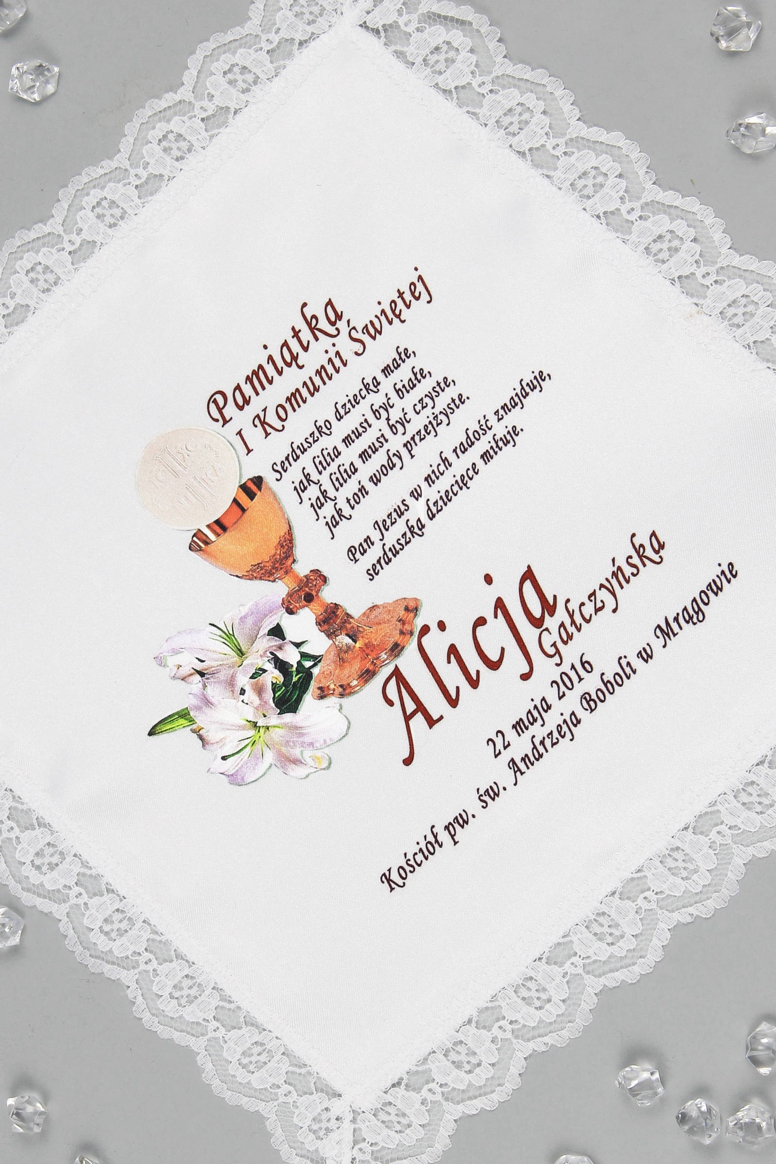 Chusteczka komunijna z grafiką personalizowana UK-CHGI 6 - obraz 0