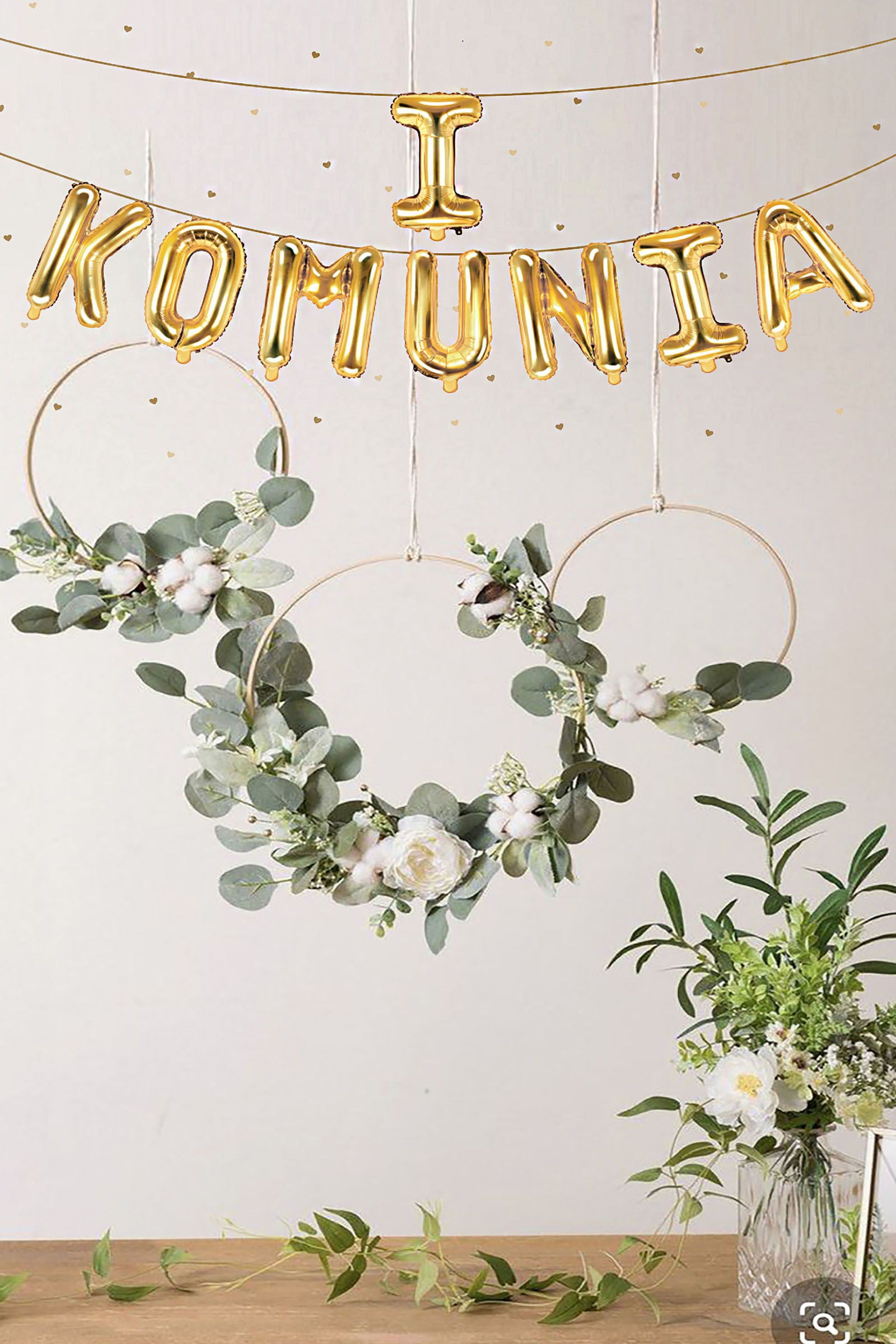 Balonowy złoty napis - I Komunia - obraz 0