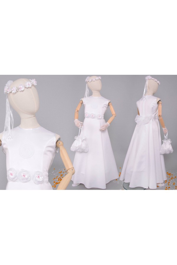 Sukienka komunijna satynowa 17/UK-ST - obraz 8