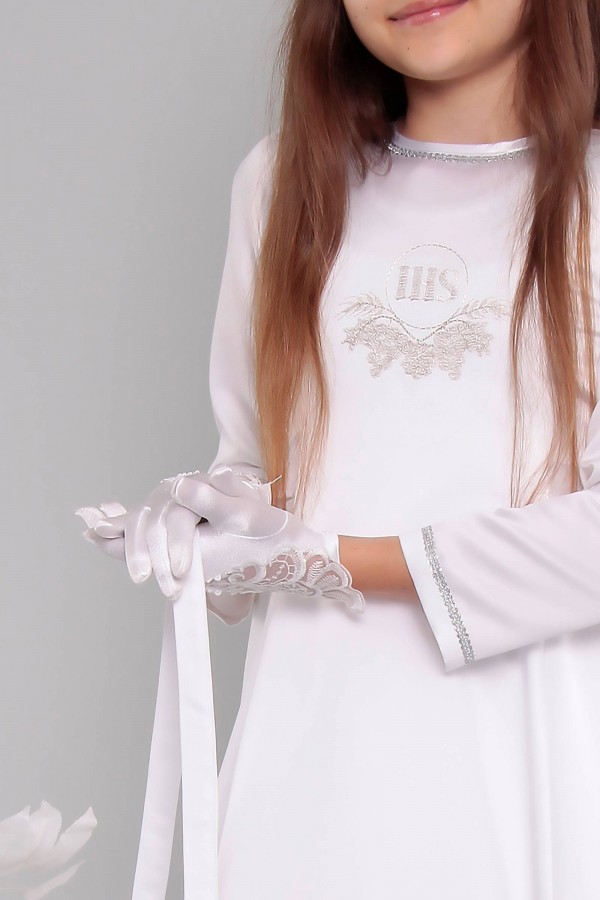 Sukienka komunijna satynowa 10/UK-ST - obraz 5